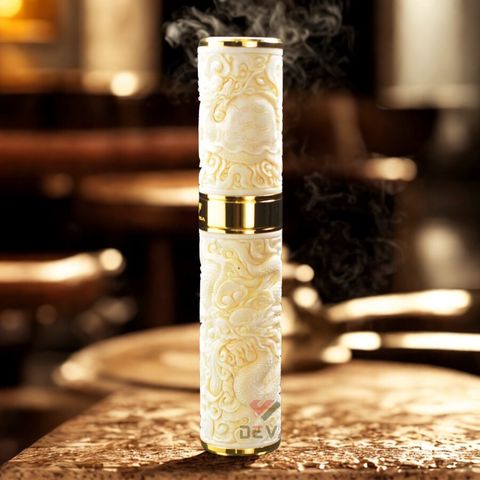 Ống xương đựng Cigar 1 điếu cao cấp khắc nổi tứ linh OX01