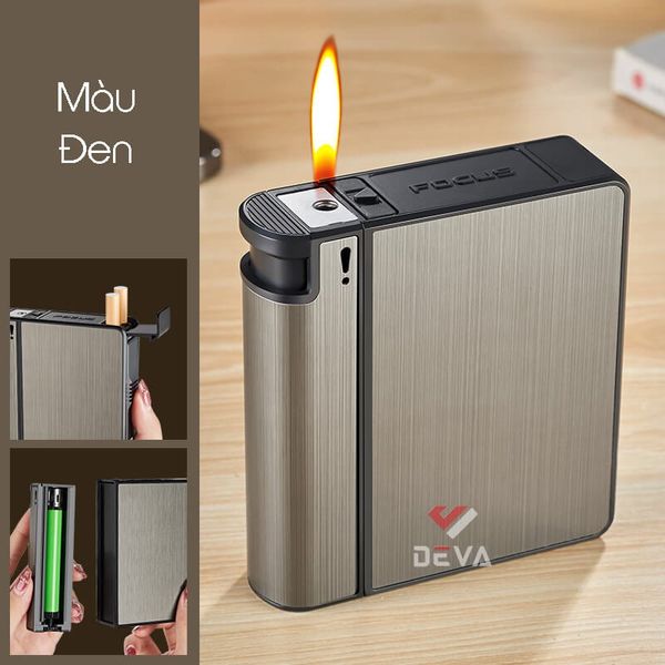 Hộp đựng thuốc lá Focus nguyên bao 20 điếu loại 6.5mm kèm bật lửa JD YH103