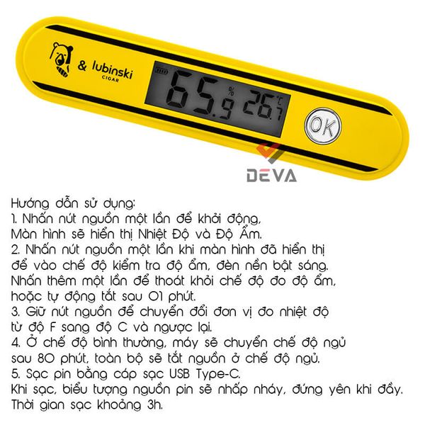 Dụng cụ Cigar Lubinski đo nhiệt độ và độ ẩm YJA 13034