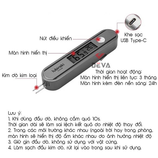 Dụng cụ Cigar Lubinski đo nhiệt độ và độ ẩm YJA 13034