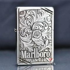 Bạc khối chặt góc khắc hoa văn Marlboro BK60