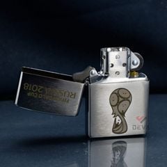 Zippo Khắc Laser Logo Cúp Bóng Đá Thế Giới World Cup 2018 Russia ZK24