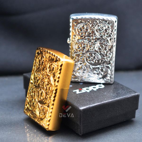 Zippo Mỹ chính hãng mạ vàng khắc sâu hoa mơ Umehana Z225