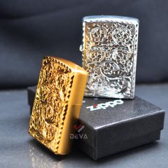Zippo Mỹ chính hãng mạ vàng khắc sâu hoa mơ Umehana Z225