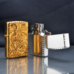 Zippo Mỹ chính hãng mạ vàng khắc sâu hoa mơ Umehana Z225