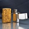 Zippo Mỹ chính hãng mạ vàng khắc sâu hoa mơ Umehana Z225