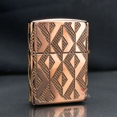 Zippo Armor Khắc Hoa Văn Ốp Kim Cương Geometric Diamond Z19