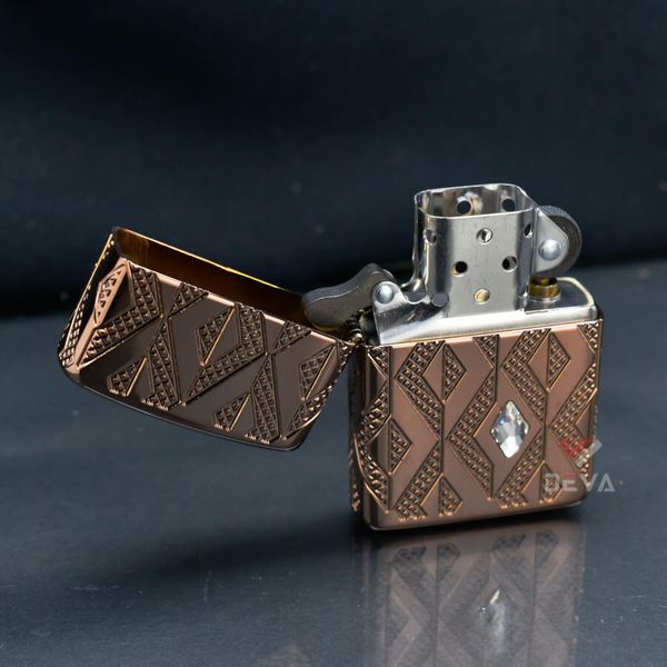 Zippo Armor Khắc Hoa Văn Ốp Kim Cương Geometric Diamond Z19