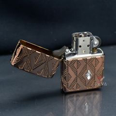 Zippo Armor Khắc Hoa Văn Ốp Kim Cương Geometric Diamond Z19