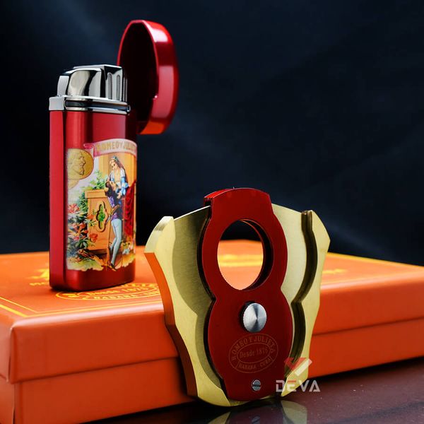 Set phụ kiện Cigar 2 món bật lửa và dao cắt GF 002