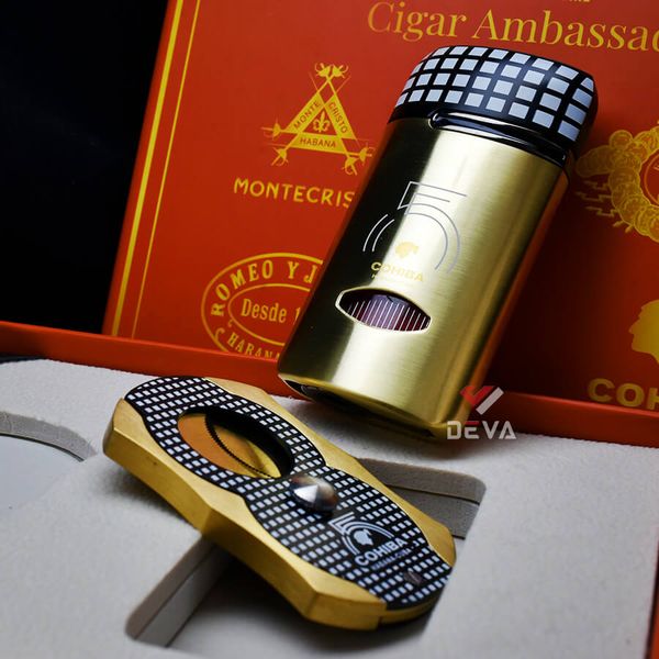 Set phụ kiện Cigar 2 món bật lửa và dao cắt GF 002