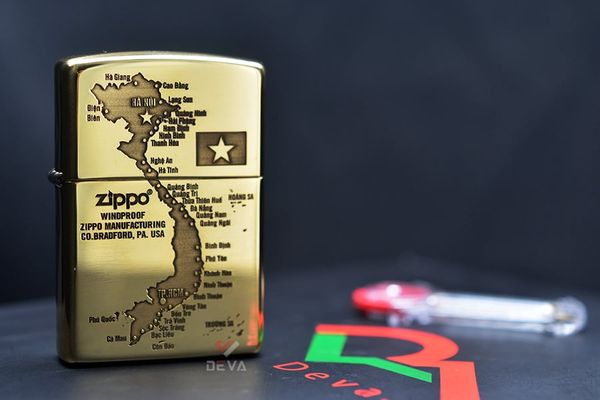 Set Zippo Khắc CNC Chủ Đề Bản Đồ Việt Nam ZK164