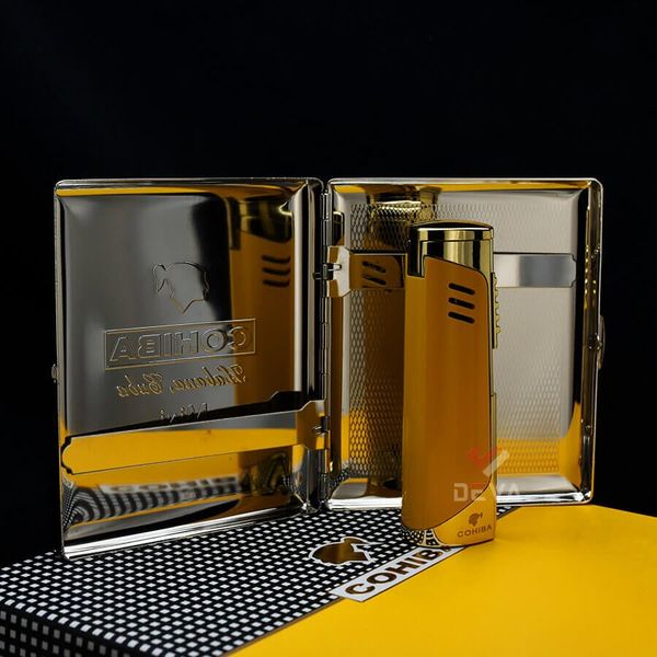 Set phụ kiện Cigar 2 món bật lửa và hộp đựng thuốc Cohiba HB YH 990