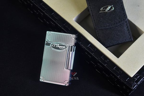 Set Quà Tặng bật lửa ST Dupont màu vàng kẻ dọc D118
