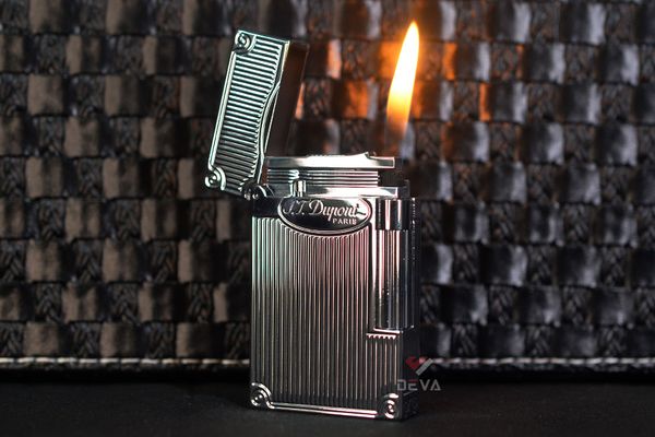 Set Quà Tặng bật lửa ST Dupont màu vàng kẻ dọc D118