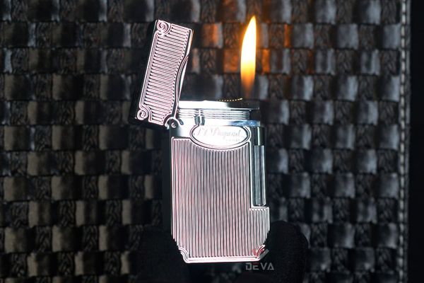 Set Quà Tặng bật lửa ST Dupont màu vàng kẻ dọc D118