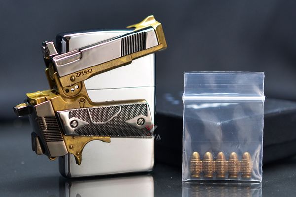 Zippo xuất Nhật Ốp Cây Súng Ngắn Colt M1911 3D ZN356
