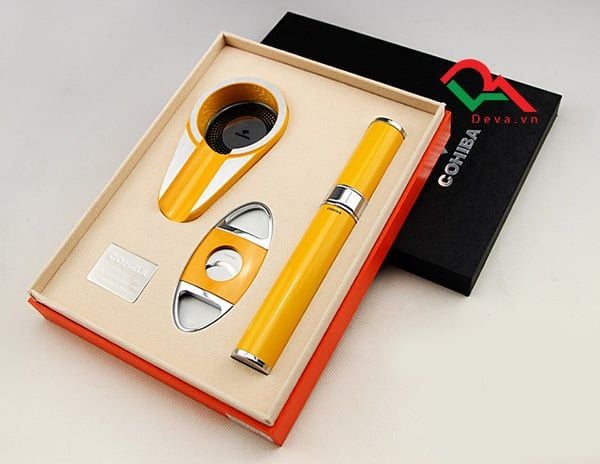 Bộ set 3 món cohiba gạt tàn, dao cắt, ống đựng HB T309