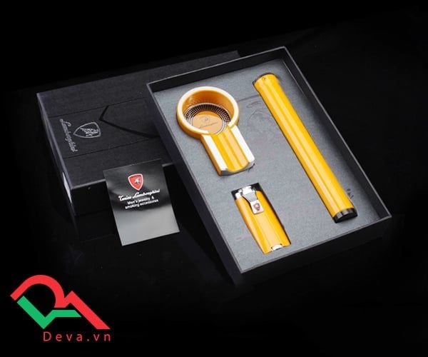 Set gạt tàn, bật lửa, ống đựng xì gà 3 món Cohiba T303