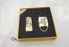 Set phụ kiện xì gà bật lửa và dao cắt 2 món HB 998