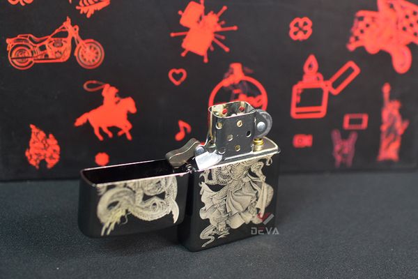 Set Zippo Series Black Ice Khắc Laser Các Chủ Đề ZK171