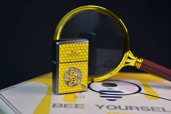 Set Zippo Ốp Emblem Ong Mật Chủ Đề Bee Yourself  ZN383