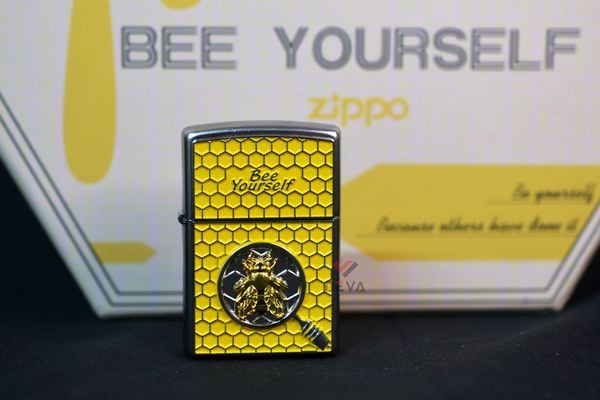 Set Zippo Ốp Emblem Ong Mật Chủ Đề Bee Yourself  ZN383