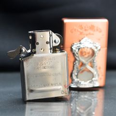 Set Zippo Vintage Đồng Đỏ Chủ Đề Đồng Hồ Cát Thời Gian ZN121