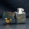 Set Zippo Hoa Văn Cổ Đại Ốp Linh Vật Tỳ Hưu May Mắn ZN66
