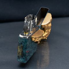 Set Zippo Hoa Văn Cổ Đại Ốp Linh Vật Tỳ Hưu May Mắn ZN66