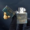 Set Zippo Hoa Văn Cổ Đại Ốp Linh Vật Tỳ Hưu May Mắn ZN66