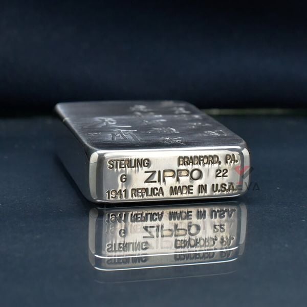 Zippo Bạc Khối Tái Bản 1941 Hình Hổ Núi BK45