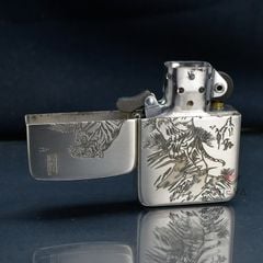 Zippo Bạc Khối Tái Bản 1941 Hình Hổ Núi BK45