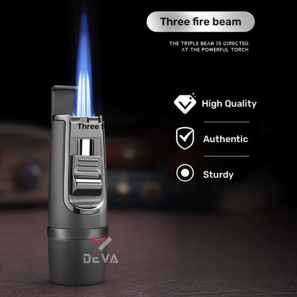 Bật lửa ga chính hãng Jobon khò 3 tia kèm đục Cigar ZB 8001