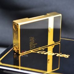 Bật lửa Calories 2 Lửa Sơn Mài Đen Viền Vàng CL - S03