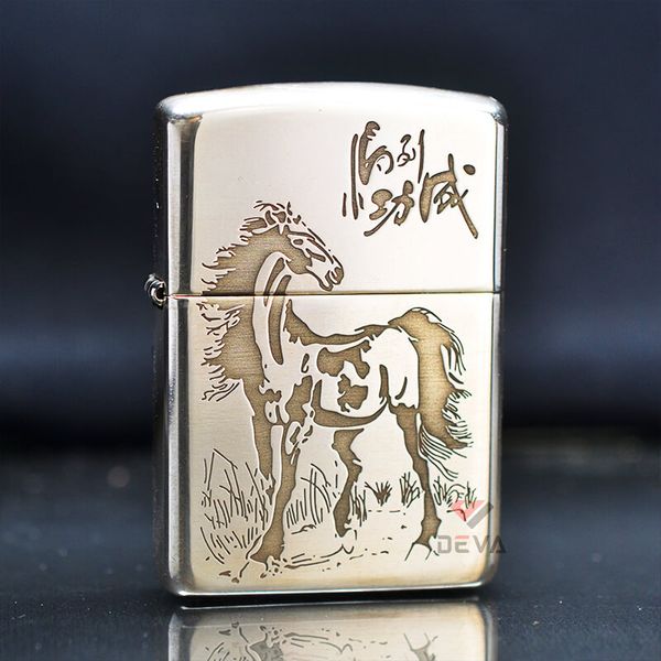 Zippo Bạc Khối Armor Bản Giới Hạn Hình Ngựa BK21