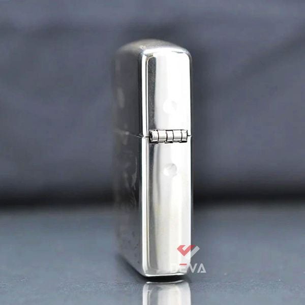 Zippo Bạc Khối Armor Khắc Cá Chép Đầm Sen BK61