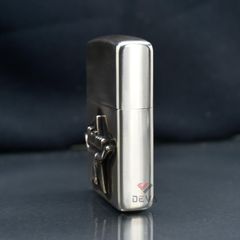 Zippo Bạc Khối Ốp Emblem Đầu Bò Marlboro BK39