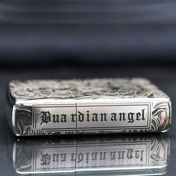 Zippo Bạc Khối Hoa Văn Thiên Thần Hộ Mệnh BK20