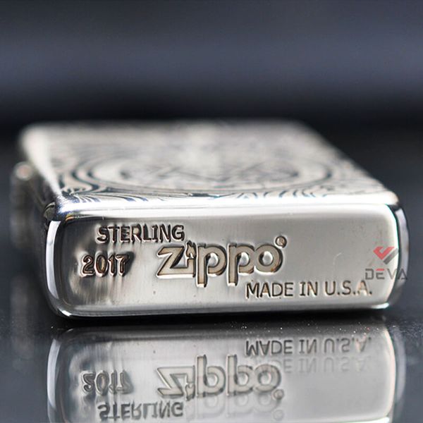 Zippo Bạc Khối Hoa Văn Thiên Thần Hộ Mệnh BK20
