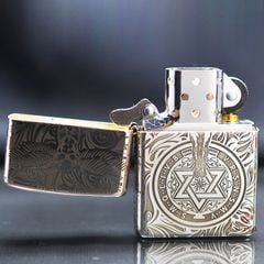 Zippo Bạc Khối Hoa Văn Thiên Thần Hộ Mệnh BK20
