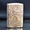 Zippo Bạc Khối Hình Phật Ngự Đài Sen BK30