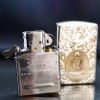 Zippo Bạc Khối Hình Phật Ngự Đài Sen BK30