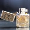 Zippo Bạc Khối Hình Phật Ngự Đài Sen BK30