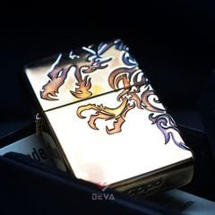 Zippo Đồng Hun Khói Khắc Chìm Rồng Lửa ZN40