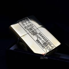 Zippo Khắc Thái Cực Bát Quái Chí Bảo Phong Thủy ZN55