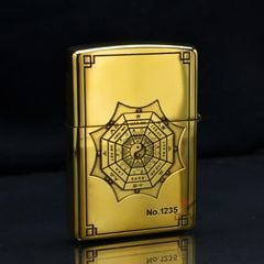 Zippo Khắc Thái Cực Bát Quái Chí Bảo Phong Thủy ZN55