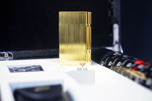 Set Quà Tặng ST Dupont xước kẻ viền Super màu vàng D163S