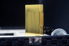 Set Quà Tặng ST Dupont xước kẻ viền Super màu vàng D163S