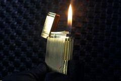 Set Quà Tặng ST Dupont xước kẻ viền Super màu vàng D163S